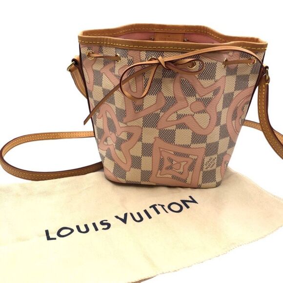 Louis Vuitton Nano Noe Damier Azur Canvas Shoulder Bag - Picture 3 of 12